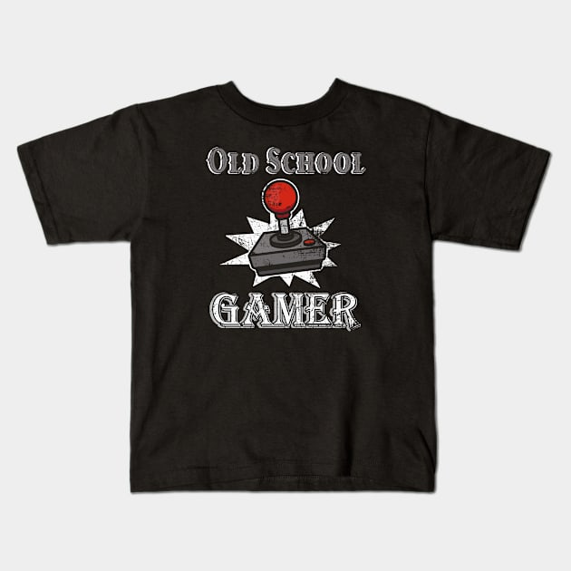 Old School Gamer Joystick Kids T-Shirt by Foxxy Merch